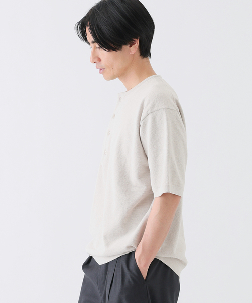 EDIFICE(エディフィス)の「《EDIFICE by PIPPIOLINO》 パイル ヘンリー ネック(Tシャツ/カットソー・メンズ・チャコールグレー/ブラック/ベージュ系その他・LARGE/MEDIUM)」の8枚目の写真