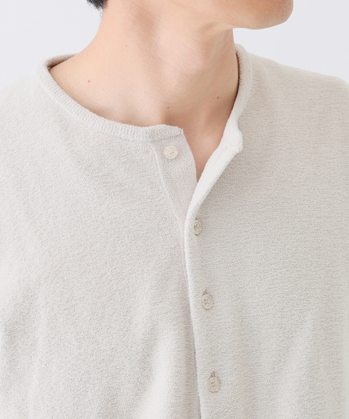 EDIFICE(エディフィス)の「《EDIFICE by PIPPIOLINO》 パイル ヘンリー ネック(Tシャツ/カットソー・メンズ・チャコールグレー/ブラック/ベージュ系その他・LARGE/MEDIUM)」の10枚目の写真