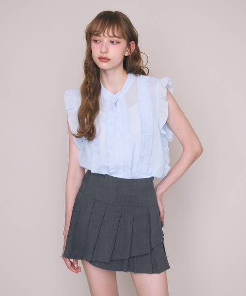 Noelie(ノエリー)の「プリーツレイヤードスカート(スカート・レディース・ブラック/グレー・FREE)」の14枚目の写真