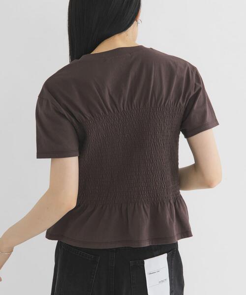 KBF（ケイビーエフ）の「シャーリングデザインプリントTEE（Tシャツ/カットソー・レディース・アイボリー/ブルー/ブラウン・ONE）」の15枚目の写真