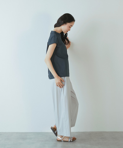 The Duchess Designs(ダッチェス・デザイン)の「《別注》【The Duchess Designs/ザ・ダッチェス・デザイン】スタンドカラーブラウス(シャツ/ブラウス・レディース・グリーン/ネイビー・FREE)」の5枚目の写真
