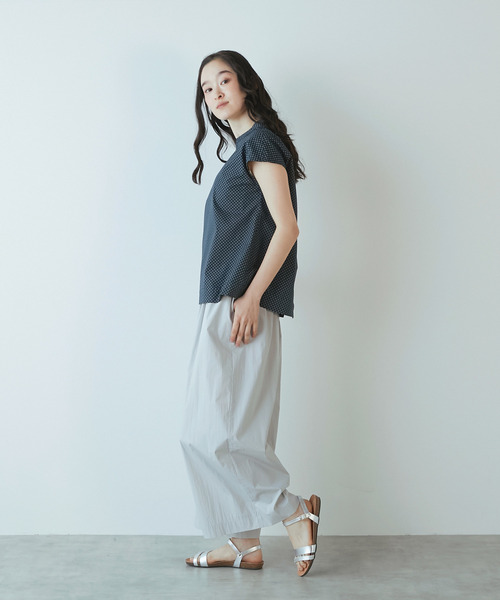 The Duchess Designs(ダッチェス・デザイン)の「《別注》【The Duchess Designs/ザ・ダッチェス・デザイン】スタンドカラーブラウス(シャツ/ブラウス・レディース・グリーン/ネイビー・FREE)」の10枚目の写真