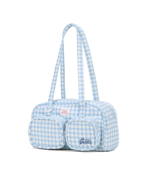 VANWALK（バンウォーク）の「Ocean Island Tote Bag [Check Sky]（トートバッグ・レディース・スカイブルー/ライトパープル/ピンク/ライトブルー・FREE）」の2枚目の写真