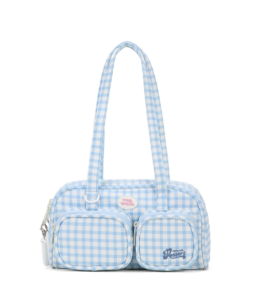 VANWALK（バンウォーク）の「Ocean Island Tote Bag [Check Sky]（トートバッグ・レディース・スカイブルー/ライトパープル/ピンク/ライトブルー・FREE）」の9枚目の写真