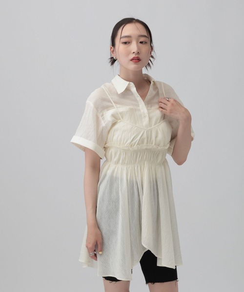 LEPSIM(レプシィム)の「ハーフシャツ*キャミチュニック《2点セット》 804494(その他トップス・レディース・アイボリー/ブラック・FREE)」の22枚目の写真
