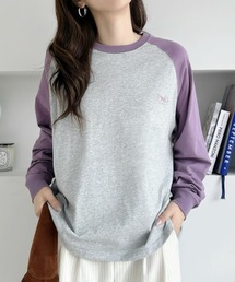 ラグランTシャツロンT長袖トップス春秋韓国韓国っぽベーシック着回しカジュアル