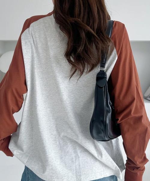 umune(ウムネ)の「ラグランTシャツロンT長袖トップス春秋韓国韓国っぽベーシック着回しカジュアル(Tシャツ/カットソー・レディース・パープル/グレー/テラコッタ・FREE)」の16枚目の写真