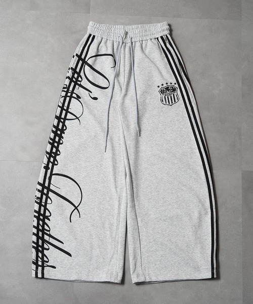 1111clothing(ワンフォークロージング)の「サイドライン ワイドスウェットパンツ / Side-Stripe Wide Sweatpants(スウェットパンツ・メンズ・グレー/ブラック・M/S)」の19枚目の写真