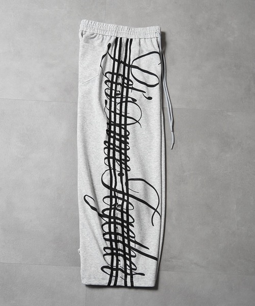 1111clothing(ワンフォークロージング)の「サイドライン ワイドスウェットパンツ / Side-Stripe Wide Sweatpants(スウェットパンツ・メンズ・グレー/ブラック・M/S)」の21枚目の写真