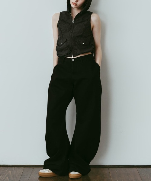Knuth Marf(クヌースマーフ)の「【Knuth Marf】nylon hoodie(ベスト・レディース・ライトグリーン/ブラック・FREE)」の7枚目の写真