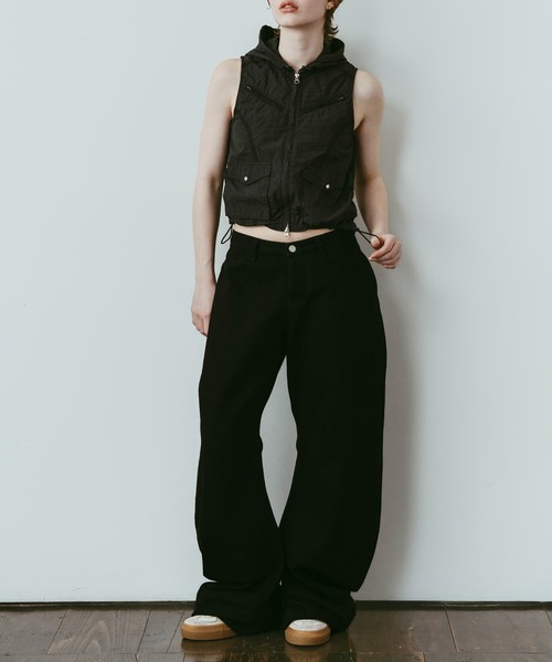 Knuth Marf(クヌースマーフ)の「【Knuth Marf】nylon hoodie(ベスト・レディース・ライトグリーン/ブラック・FREE)」の8枚目の写真