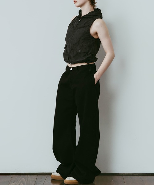 Knuth Marf(クヌースマーフ)の「【Knuth Marf】nylon hoodie(ベスト・レディース・ライトグリーン/ブラック・FREE)」の9枚目の写真