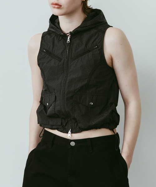 Knuth Marf(クヌースマーフ)の「【Knuth Marf】nylon hoodie(ベスト・レディース・ライトグリーン/ブラック・FREE)」の13枚目の写真