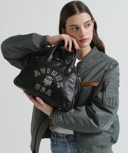 AVIREX(アヴィレックス)の「《直営店限定》VARSITY LEATHER MINI-BOSTON BAG / AVX5625(トートバッグ・レディース・ブラック・F)」の1枚目の写真