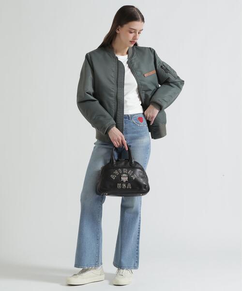 AVIREX(アヴィレックス)の「《直営店限定》VARSITY LEATHER MINI-BOSTON BAG / AVX5625(トートバッグ・レディース・ブラック・F)」の2枚目の写真