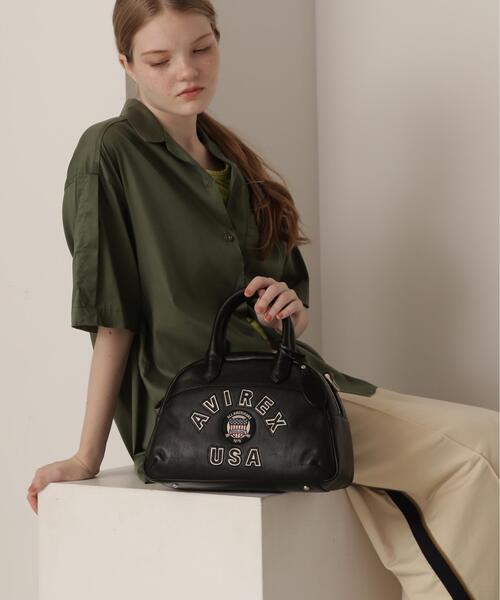 AVIREX(アヴィレックス)の「《直営店限定》VARSITY LEATHER MINI-BOSTON BAG / AVX5625(トートバッグ・レディース・ブラック・F)」の3枚目の写真