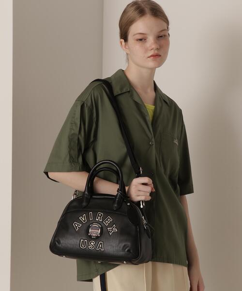 AVIREX(アヴィレックス)の「《直営店限定》VARSITY LEATHER MINI-BOSTON BAG / AVX5625(トートバッグ・レディース・ブラック・F)」の4枚目の写真