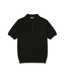 BASIC LABEL（ベーシックラベル）の「Oinel Cable Button Collar Short-Sleeve Knit 4 Color [BLSK_1001]（Tシャツ/カットソー）」