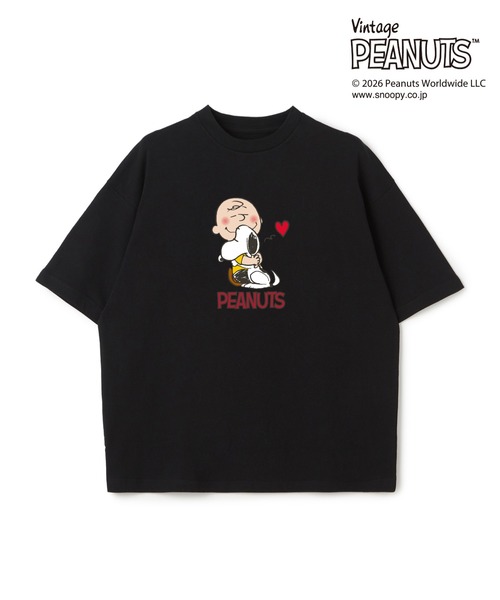 PEANUTS(ピーナッツ)の「【PEANUTS/ピーナッツ】SNOOPY/スヌーピープリント半袖Tシャツ / Over Harf Sleeve T-shirt《UNISEX》(Tシャツ/カットソー・レディース・ホワイト/ブラック・L/M)」の2枚目の写真
