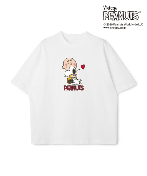 PEANUTS(ピーナッツ)の「【PEANUTS/ピーナッツ】SNOOPY/スヌーピープリント半袖Tシャツ / Over Harf Sleeve T-shirt《UNISEX》(Tシャツ/カットソー・レディース・ホワイト/ブラック・L/M)」の3枚目の写真