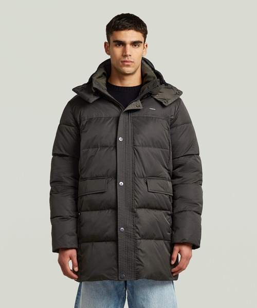 G-STAR（ジースター）の「Element Padded Hooded Parka/フーデッド中綿ミドルレングスジャケット/コート（ダウンジャケット/コート・メンズ・グレー系その他/グリーン系その他・SMALL/MEDIUM/X-SMALL/X-LARGE/LARGE）」の2枚目の写真