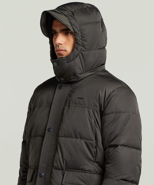 G-STAR（ジースター）の「Element Padded Hooded Parka/フーデッド中綿ミドルレングスジャケット/コート（ダウンジャケット/コート・メンズ・グレー系その他/グリーン系その他・SMALL/MEDIUM/X-SMALL/X-LARGE/LARGE）」の5枚目の写真