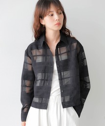 シアーチェックショートシャツ
