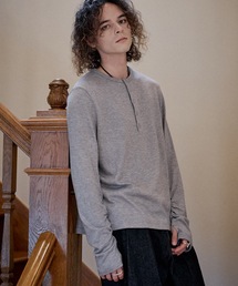 Casper John（キャスパージョン）の「Shirring henry neck skin knit/シャーリングヘンリーネックスキンニット（ニット/セーター）」