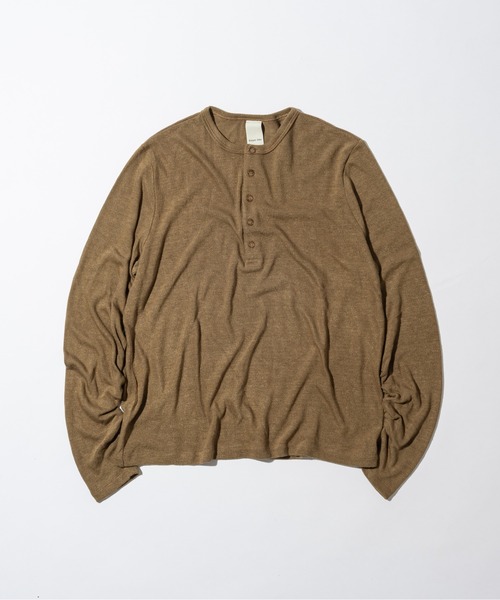 CASPER JOHN(キャスパージョン)の「Shirring henry neck skin knit/シャーリングヘンリーネックスキンニット(ニット/セーター・メンズ・オリーブ/グレー/ブラック/レッド・LARGE/X-SMALL/MEDIUM/SMALL)」の19枚目の写真