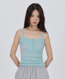 CONY（コール アウト ニューイヤー）の「コニー ハート グラフィック リップ タンクトップ / ミント（Tシャツ/カットソー）」