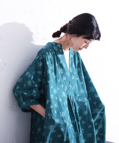 soulberry(ソウルベリー)の「エルダーフラワーのワンピース(ワンピース・レディース・ブルーグリーン・5L/4L/3L/LL/L/M)」の2枚目の写真