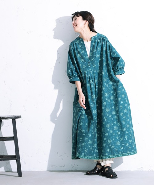soulberry(ソウルベリー)の「エルダーフラワーのワンピース(ワンピース・レディース・ブルーグリーン・5L/4L/3L/LL/L/M)」の3枚目の写真