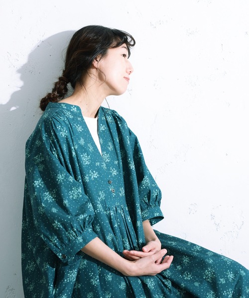 soulberry(ソウルベリー)の「エルダーフラワーのワンピース(ワンピース・レディース・ブルーグリーン・5L/4L/3L/LL/L/M)」の4枚目の写真