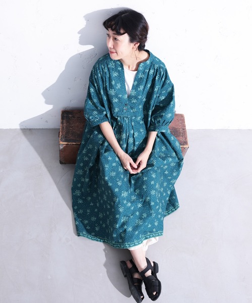 soulberry(ソウルベリー)の「エルダーフラワーのワンピース(ワンピース・レディース・ブルーグリーン・5L/4L/3L/LL/L/M)」の6枚目の写真