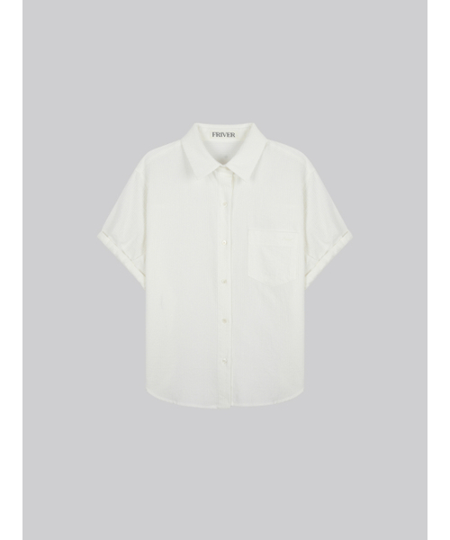 FRIVER07（フリバー07）の「Stripe roll up shirt [FRSP02SH08]_Ivory（シャツ/ブラウス・レディース・アイボリー・FREE）」の2枚目の写真