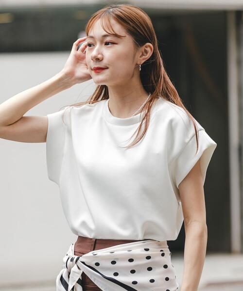 SENSE OF PLACE by URBAN RESEARCH(センスオブプレイスバイアーバンリサーチ)の「モチモチポンチTシャツ(Tシャツ/カットソー・レディース・オフホワイト/ブラック/グレー・ONE)」の1枚目の写真