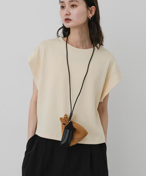 SENSE OF PLACE by URBAN RESEARCH(センスオブプレイスバイアーバンリサーチ)の「モチモチポンチTシャツ(Tシャツ/カットソー・レディース・オフホワイト/ブラック/グレー/ライトブルー/イエロー・ONE)」の1枚目の写真