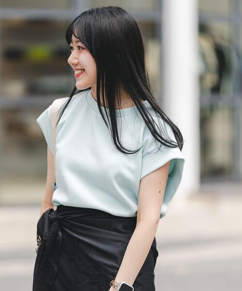 SENSE OF PLACE by URBAN RESEARCH(センスオブプレイスバイアーバンリサーチ)の「モチモチポンチTシャツ(Tシャツ/カットソー・レディース・オフホワイト/ブラック/グレー/ライトブルー/イエロー・ONE)」の5枚目の写真
