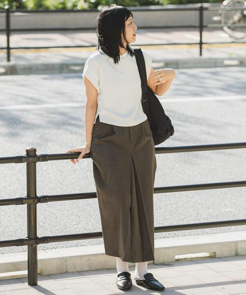 SENSE OF PLACE by URBAN RESEARCH(センスオブプレイスバイアーバンリサーチ)の「モチモチポンチTシャツ(Tシャツ/カットソー・レディース・オフホワイト/ブラック/グレー・ONE)」の4枚目の写真