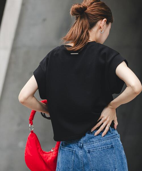 SENSE OF PLACE by URBAN RESEARCH(センスオブプレイスバイアーバンリサーチ)の「モチモチポンチTシャツ(Tシャツ/カットソー・レディース・オフホワイト/ブラック/グレー・ONE)」の8枚目の写真