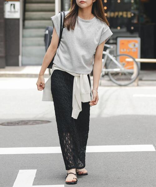 SENSE OF PLACE by URBAN RESEARCH(センスオブプレイスバイアーバンリサーチ)の「モチモチポンチTシャツ(Tシャツ/カットソー・レディース・オフホワイト/ブラック/グレー・ONE)」の14枚目の写真