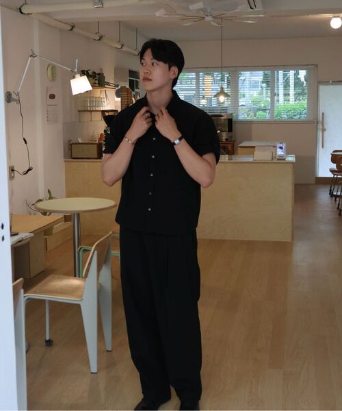 DECOROSO（デコローゾ）の「クールリネンライク半袖ロールアップシャツ[ブラック]（シャツ/ブラウス・メンズ・その他・LARGE/X-LARGE）」の17枚目の写真