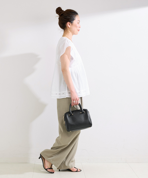 B.C STOCK(ベーセーストック)の「手洗い可 / ハーフスリーブレースブラウス(シャツ/ブラウス・レディース・ホワイト/ブラック/イエロー・FREE)」の12枚目の写真