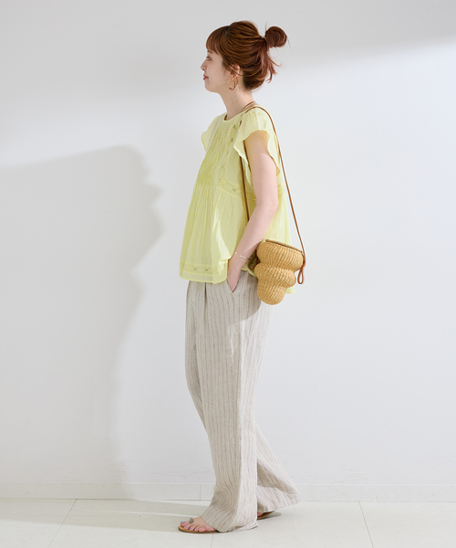 B.C STOCK(ベーセーストック)の「手洗い可 / ハーフスリーブレースブラウス(シャツ/ブラウス・レディース・ホワイト/ブラック/イエロー・FREE)」の18枚目の写真