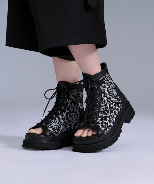 Ellno Loset（エルノロゼット）の「ダマスクジャガードブーツサンダル（サンダル・メンズ・ブラック・X-LARGE/LARGE/MEDIUM/SMALL/X-SMALL）」の18枚目の写真