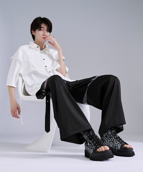Ellno Loset（エルノロゼット）の「ダマスクジャガードブーツサンダル（サンダル・メンズ・ブラック・X-LARGE/LARGE/MEDIUM/SMALL/X-SMALL）」の5枚目の写真