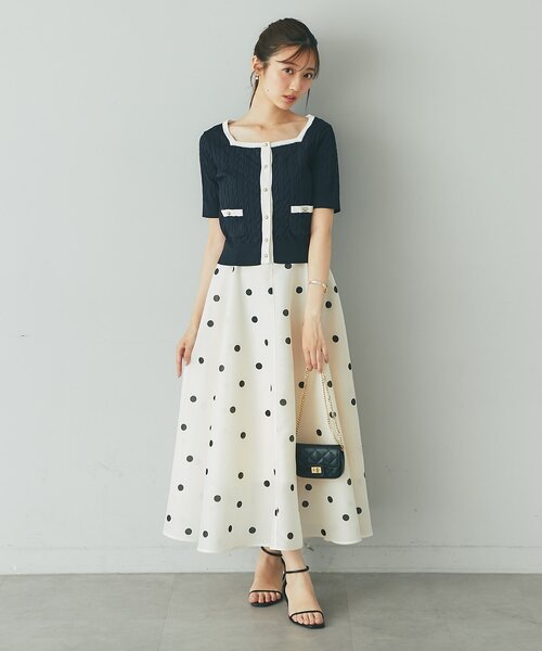 La boutique Bon Bon ドットオーガンサーキュラースカート La boutique BonBon（ラブティックボンボン）の「ドットオーガン
