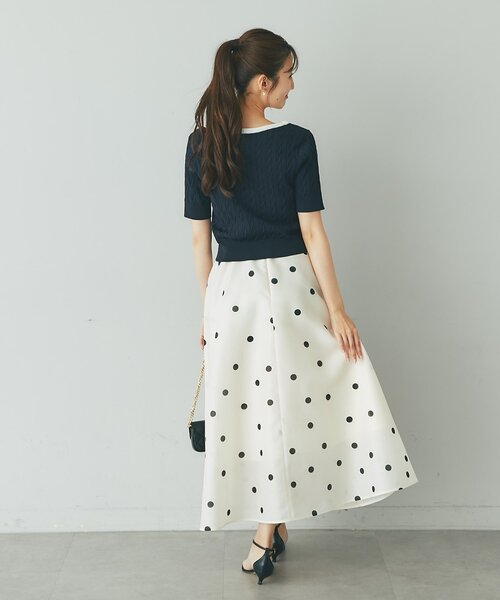La boutique BonBon(ラブティックボンボン)の「【最強着映え】ドットオーガンサーキュラースカート(スカート・レディース・オフホワイト/ブラウン/ブラック・38/36/PS)」の19枚目の写真
