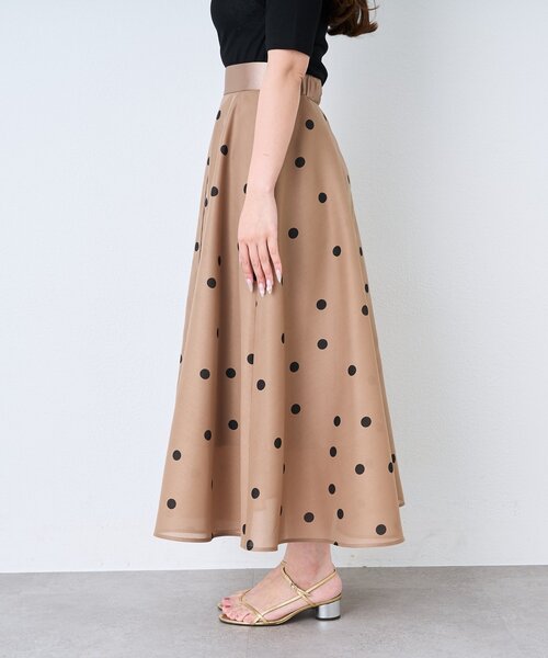 La boutique BonBon(ラブティックボンボン)の「【3サイズ展開】ドットオーガンサーキュラースカート(スカート・レディース・オフホワイト/ブラウン/ブラック・38/36/PS)」の18枚目の写真