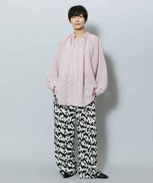 MOGA（モガ）の「ベルベットサテンハンドドローイングプリントパンツ（その他パンツ・レディース・サックスブルー/オフホワイト・2/3）」の3枚目の写真